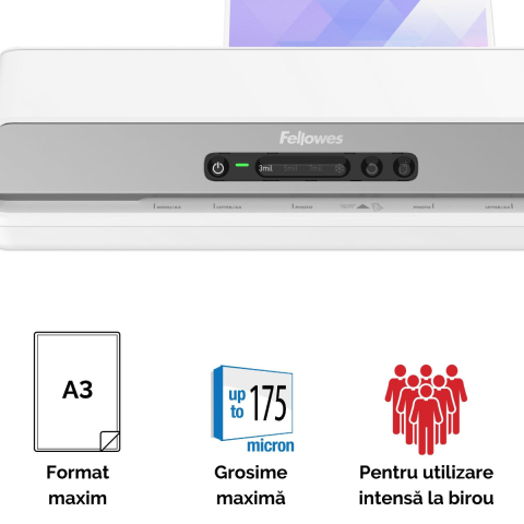 Laminator A3 Fellowes Amaris LX 6 role cu InstaHeat, mod revers si Clean Alert pentru documente profesionale si laminare rapida [1]