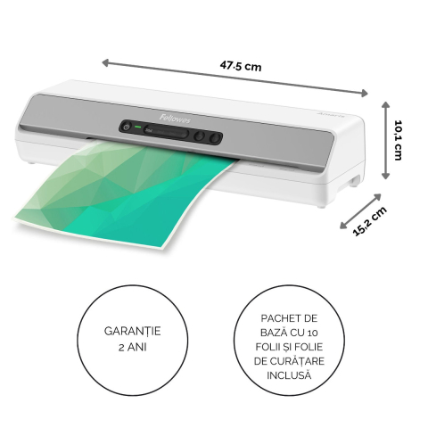 Laminator A3 Fellowes Amaris LX 6 role cu InstaHeat, mod revers si Clean Alert pentru documente profesionale si laminare rapida [4]