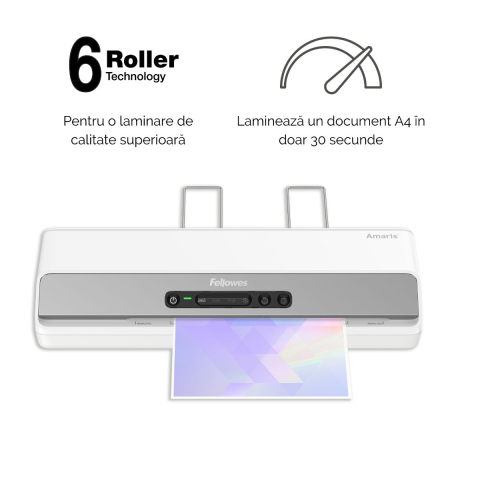 Laminator A3 Fellowes Amaris LX 6 role cu InstaHeat, mod revers si Clean Alert pentru documente profesionale si laminare rapida [3]