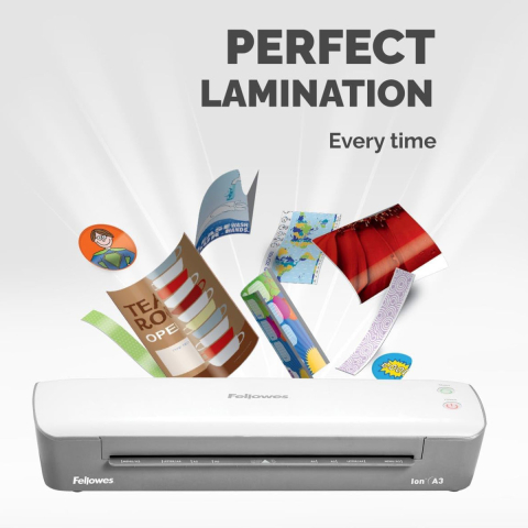 Laminator A3 Fellowes Ion cu functie de eliberare si kit folii inclus pentru documente, fotografii si proiecte creative [2]