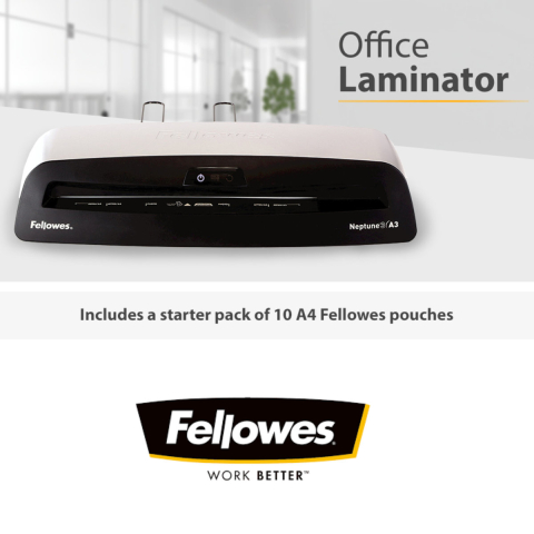Laminator A3 Fellowes Neptun 3 cu AutoSense si Advanced Pouch Tracking pentru documente profesionale si laminare rapida [1]