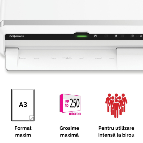 Laminator A3 Fellowes Venus LX 6 role cu InstaHeat, mod revers si Clean Alert pentru documente profesionale si laminare ultra-rapida [4]