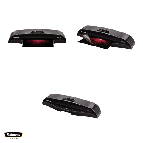 Laminator Fellowes Calibre A3 cu 2 role, folie de pana la 125 microni, fanta de 320 mm, gata in 1 minut, kit cu 10 folii inclus, 110x570x156 mm [3]