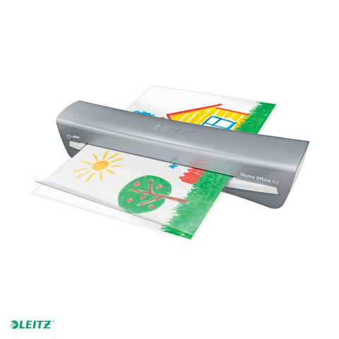 Tehnica de birou - Laminator Leitz iLAM Home Office, A3, kit folii laminare inclus, argintiu