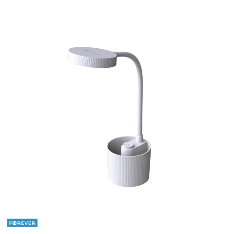 Lampa birou - Lampa de birou LED cu suport pixuri, 5 W, Forever Light Agnes FLB-20, 1200 mAh, cablu USB-C 1.5m, dimensiuni 95 x 95 x 455mm, dimming si 3 moduri de culoare a luminii, alba