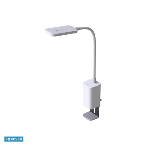 Lampa birou - Lampa de birou LED Forever Light Kirsten FLB-10, cu clema prindere, 6 W, cablu USB-C 1.5m, dimensiuni 170 x 50 x 380mm, 4000K, alba