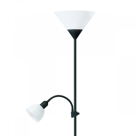 Lampa de podea Platinet PFLF066B, E27 si E14, 180cm, metal si plastic, neagra cu alb [1]