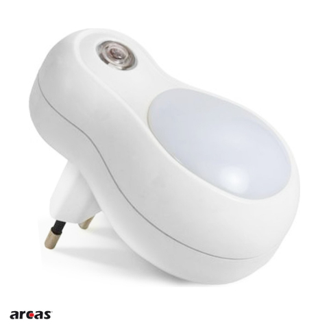 Corpuri iluminare - Lampa de veghe LED Arcas 30740011 cu senzor de lumina, 2 LED-uri, 6000 K lumina rece, 230 V