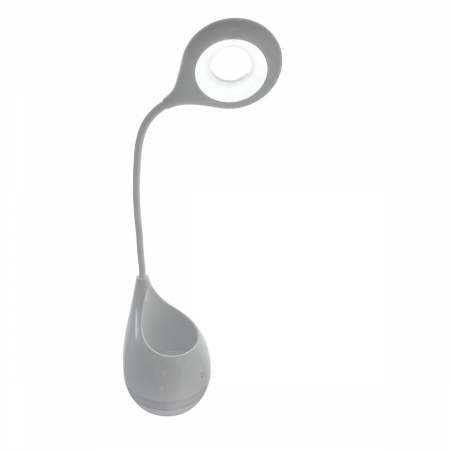 Lampa Led 5W, de birou, Platinet 45211, cu acumulator 2000mAh, cu suport accesorii, 500x120x120mm, ABS, alba [1]