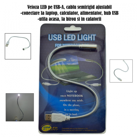 Lampa LED cu conectare USB, cablu flexibil, CMP-USBLIGHT, argintie [6]