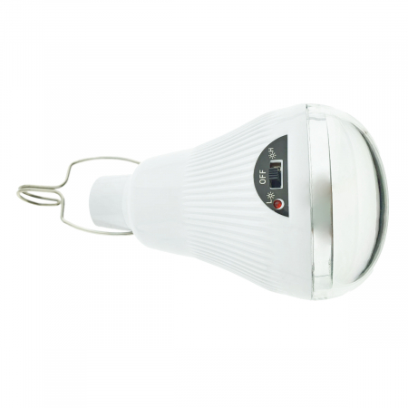 Lampa LED cu panou solar detasabil, GR-020, carlig de prindere, lungime cablu 2.6m, buton control, alb [4]