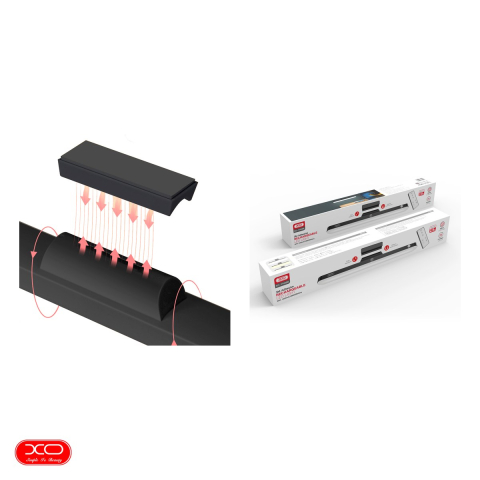 Lampa LED magnetica, XO YH08B, cu telecomanda, 1200 mAh, USB-C, 2.5W, lumina dimabila, temperatura a luminii 3000-5000 K, dimensiuni 300 x 45 x 35mm, neagra [3]