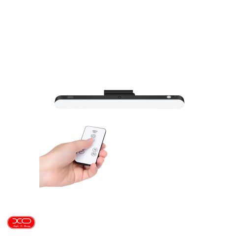 Lampa birou - Lampa LED magnetica, XO YH08B, cu telecomanda, 1200 mAh, USB-C, 2.5W, lumina dimabila, temperatura a luminii 3000-5000 K, dimensiuni 300 x 45 x 35mm, neagra