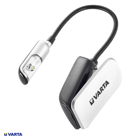 Lanterne - Lampa LED pentru citit VARTA Book Light 16618, 9 lm, gat flexibil 150 mm, clips de prindere, 2 baterii CR2032 incluse