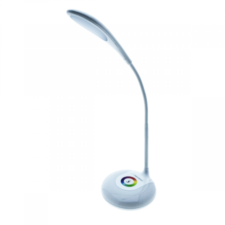 Lampa USB - Lampa LED RGB, Esperanza Altair, cu brat flexibil 27 cm, alimentare duala, cablu 110 cm, 4 x AAA, alba