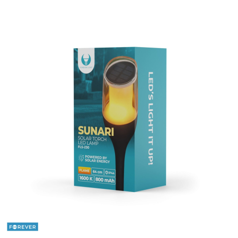 Lampa solara Forever torch LED SMD lamp Sunari FLS-230, baterie Ni-MH 1,2 V⎓ 800 mAh, 20lm, panou solar monocristalin laminat, dimensiuni 75 x 75 x 640mm, lumina calda [4]