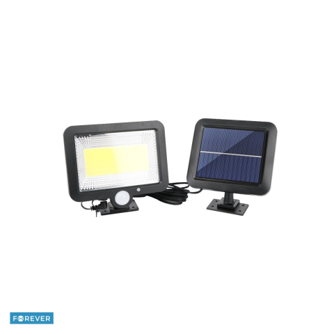 Lampi solare - Lampa solara LED COB Forever Light Sunari FLS-06, senzor de miscare, 8W, 600 lm, lumina rece 6000K, acumulator 1800 mAh, panou solar 5,5V, 300 mA, dimensiuni 130 x 115 x 18mm, IP65, ABS