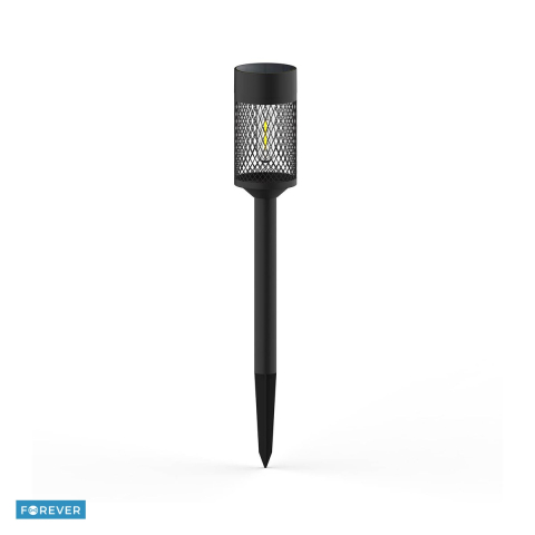 Lampi solare - Lampa solara LED Filament, cu stalp de otel, Forever Light Sunari FLS-15, IP44, panou solar Monocristalin, baterie Ni-MH 1,2 V⎓ 800 mAh, 10 lm, dimensiuni 72 x 72 x 600mm, lumina alba calda, material 