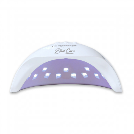 Aparate cosmetice - Lampa unghii UV, 15 LED, Esperanza Agate Hybrid, 36W, senzor miscare, afisaj, USB, alba