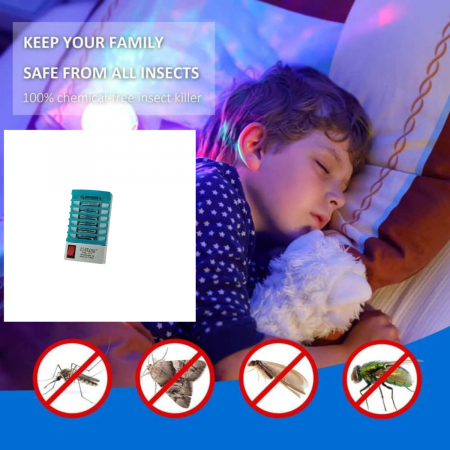 Lampa UV anti-insecte, pentru interior, cu alimentare la priza, DW-777, 110-220V, 50Hz, 1W, albastru [3]