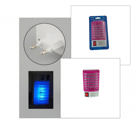 Lampa UV anti-insecte, pentru interior, cu alimentare la priza, DW-777, 110-220V, 50Hz, 1W, roz [3]