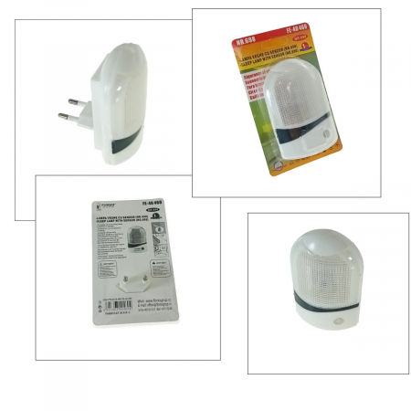 Lampa de veghe LED, cu senzor de lumina, consum 1W, alimentare priza EU, alba [2]