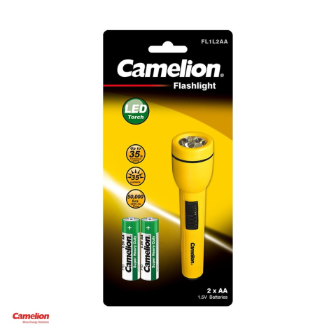 Lanterna Camelion FL1L2AA2R6P, LED 0,4 W, 35 lm, plastic, 2 baterii AA incluse, diverse culori [3]