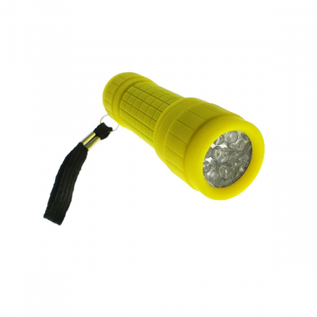 Lampi iluminare - Lanterna cu 9 led-uri, Lamex 72826, cu prindere anti-alunecare, 100x30mm, 3xAAA, galbena