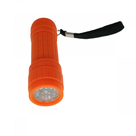 Lampi iluminare - Lanterna cu 9 led-uri, Lamex 72826, cu prindere anti-alunecare, 100x30mm, 3xAAA, portocaliu