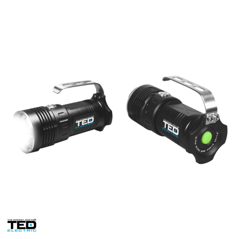 Lanterna de patrula TED Electric HL-L2-03 TED003751, 3 LED-uri, 30 W, 1500 lm, IP65, 4 acumulatori 18650 inclusi [3]