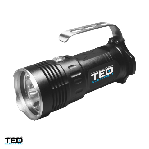 Lanterna de patrula TED Electric HL-L2-03 TED003751, 3 LED-uri, 30 W, 1500 lm, IP65, 4 acumulatori 18650 inclusi [0]