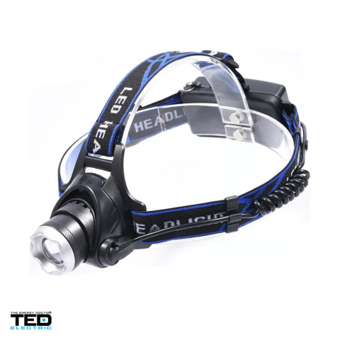Lanterna frontala TED Electric FL-19-L2 TED001535, LED 10 W, 1200 lm, 3 moduri, 2 acumulatori 18650 inclusi [0]