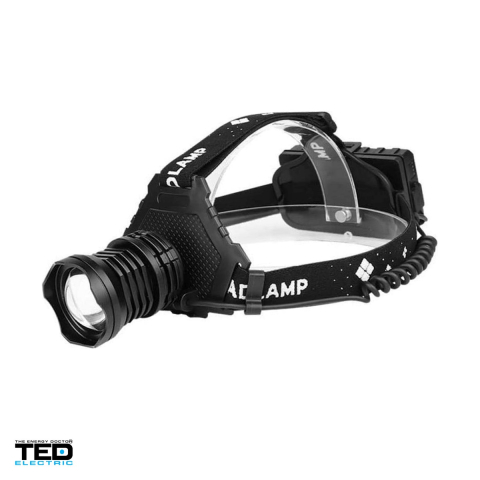 Lanterna frontala TED Electric TL-7172-1 TED002082, LED 12 W, 1000 lm, zoom, 3 acumulatori 18650 inclusi [0]