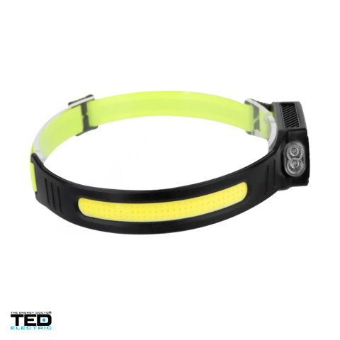 Lanterna frontala TED Electric TL-7261, LED XPE, banda COB si 3 LED RGB, 160 lm, acumulator litiu, incarcare micro USB [0]