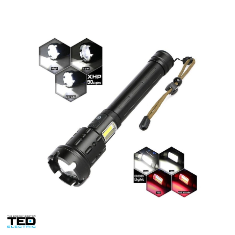 Lanterna TED Electric TL-8196-1, LED 15 W, 2600 lm, 2 acumulatori 26650 inclusi [3]