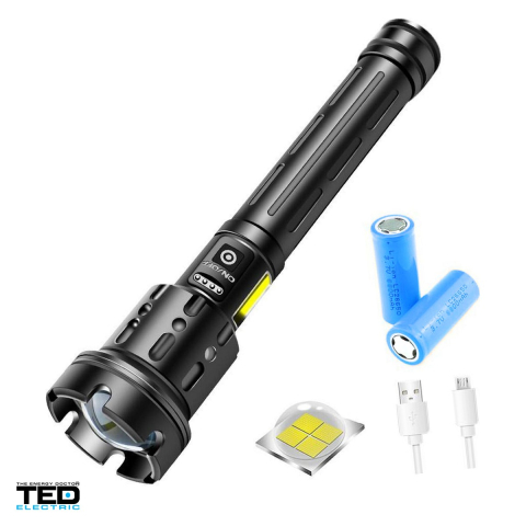 Lanterna TED Electric TL-8196-1, LED 15 W, 2600 lm, 2 acumulatori 26650 inclusi [0]