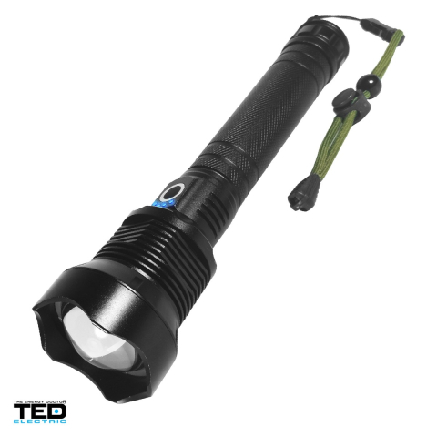 Lanterna TED Electric TL-9137 TED002020, LED 13 W, 1600 lm, zoom, IP65, 2 acumulatori 18650 inclusi [0]