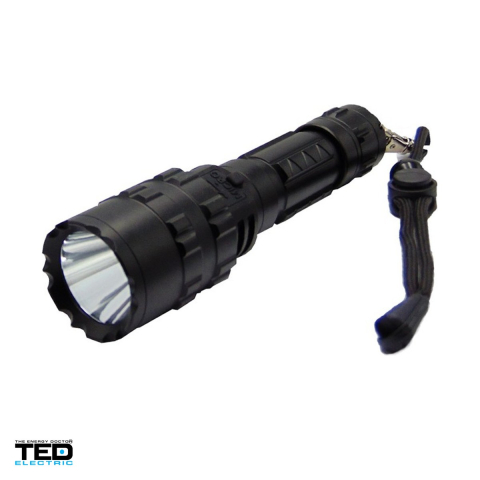 Lanterna TED Electric YM-111, carcasa metalica, LED, 1 acumulator 18650 inclus, incarcator 220 V si cablu micro USB [0]