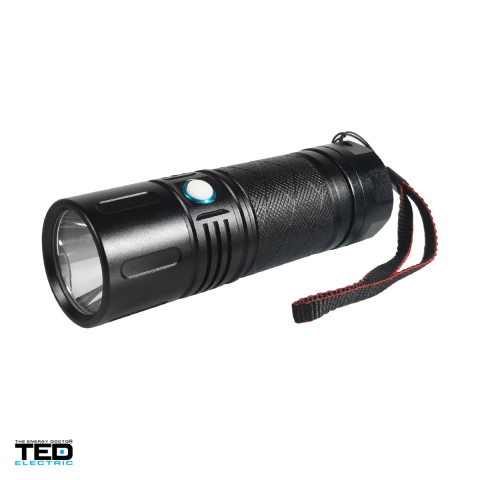 Lanterna TED Electric YM-120 TED001979, LED SST40, 10 W, 1400 lm, zoom, IP65, 3 acumulatori 18650 inclusi [0]