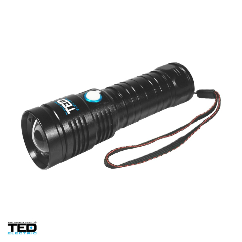 Lanterna TED Electric YM-123 TED002204, LED P50, 10 W, 1200 lm, zoom, IP65, 1 acumulator 26650 inclus [0]