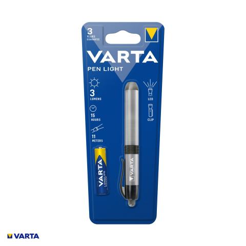 Lanterna tip stilou VARTA Pen Light 16611, LED 5 mm, 3 lm, aluminiu, clips, 1 baterie AAA inclusa [3]