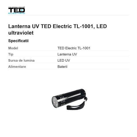 Lanterna UV TED Electric TL-1001, LED ultraviolet [2]