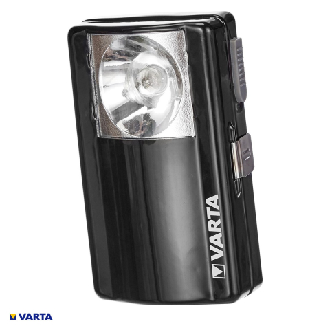 Iluminare si Electrice - Lanterna VARTA Palm Light 16645, bec, 15 lm, carcasa metalica, clips, functioneaza cu 1 baterie 3R12 4,5 V (neinclusa)