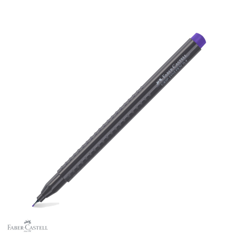 Linere - Liner 0.4 mm albastru-violet Faber-Castell Grip, forma ergonomica triunghiulara, cerneala lavabila