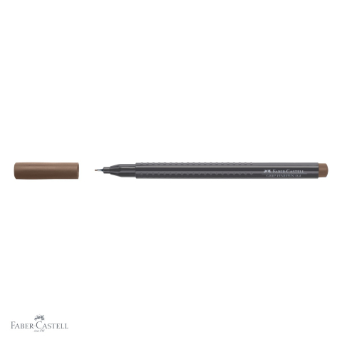 Liner 0.4 mm maro inchis Faber-Castell Grip, cerneala pe baza de apa, forma ergonomica triunghiulara [3]