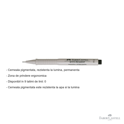 Liner 0.6mm Faber-Castell Ecco Pigment, cerneala pigmentata rezistenta la apa, pentru desen tehnic si schite [1]