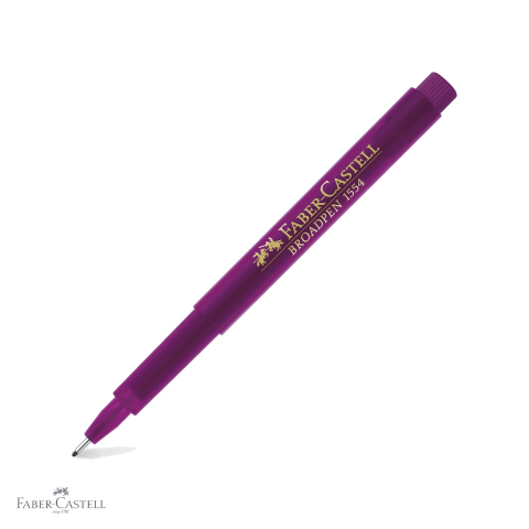 Linere - Liner 0.8 mm magenta Faber-Castell Broadpen 1554, cerneala permanenta pe baza de apa, pentru documente si desen tehnic