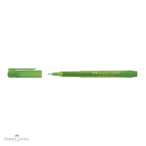 Liner 0.8 mm verde Faber-Castell Broadpen 1554, varf metalic, cerneala permanenta pentru documente [3]