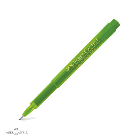Linere - Liner 0.8 mm verde Faber-Castell Broadpen 1554, varf metalic, cerneala permanenta pentru documente