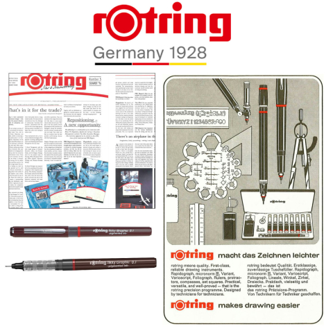 Liner de Precizie 0.1mm cu Tus Rezistent la Apa si Varf Metalic pentru Desen Tehnic, Grafica si Arhitectura, Rotring Tikky Graphic Negru [4]